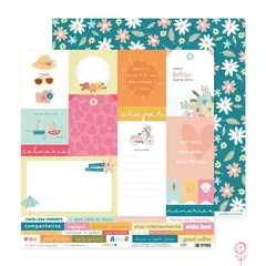 Papel para Scrapbook Férias em Família - Coleção Lar Doce Mar I Juju Scrapbook - comprar online