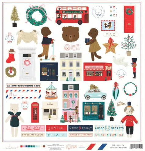 Folha para Scrapbook - Dany Peres Design - Coleção Natal Encantado - Tradições Natalinas