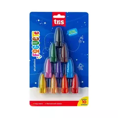Giz plástico de foguete - 10 cores - Tris