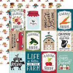 Folha para Scrapbook - Echo Park - Coleção Farmer's Market - 3x4 Journaling Cards - FM248006