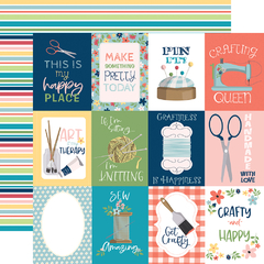 Folha para Scrapbook - 3x4 Journaling Cards - Coleção Craft & Create - Carta Bella - CBCR137002
