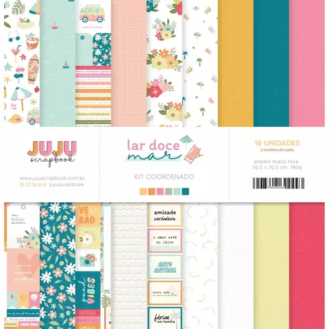 Kit Coordenado - Coleção Lar Doce Mar I Juju Scrapbook - comprar online