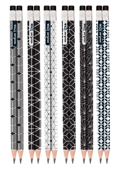 Lápis Preto HB N2 - Love - Black and White com Borracha - Molin - 22887