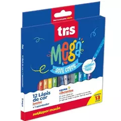 Lápis de cor Jumbo cores vibrantes + 1 apontador - Tris - comprar online