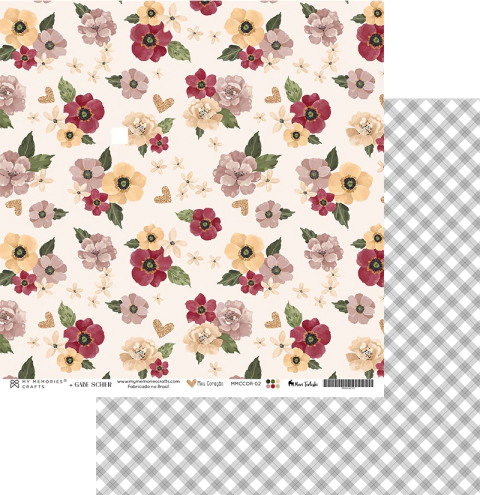 Coleção Meu Coração - Folha 02 - My Memories Crafts - MMCCOR-02