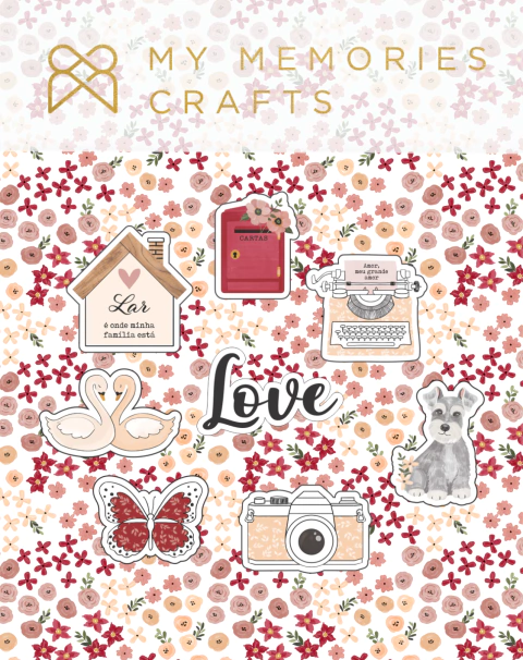 Coleção Meu Coração - Elementos em Acrílico- My Memories Crafts - MMCCOR-12