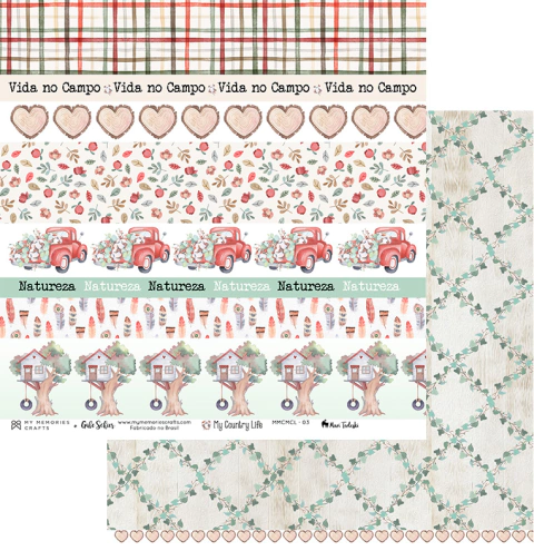 Folha para Scrapbook - My Memories Crafts - Coleção My Country Life - MMCMBCL-03