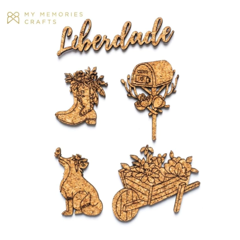 Kit de Cortiças Adesivadas My Memories Crafts - Coleção My Country Life - MMCMCL-13