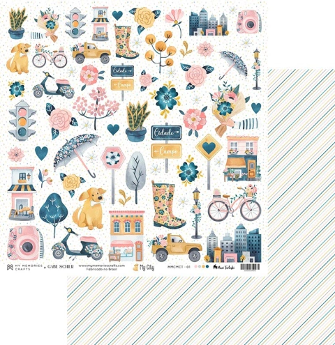 Folha para Scrapbook - Coleção My City - My Memories - MMCMCT-01