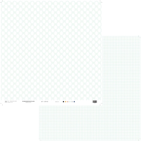 Folha para Scrapbook - My Memories Crafts - Coleção My Grid - MMCMG2-04