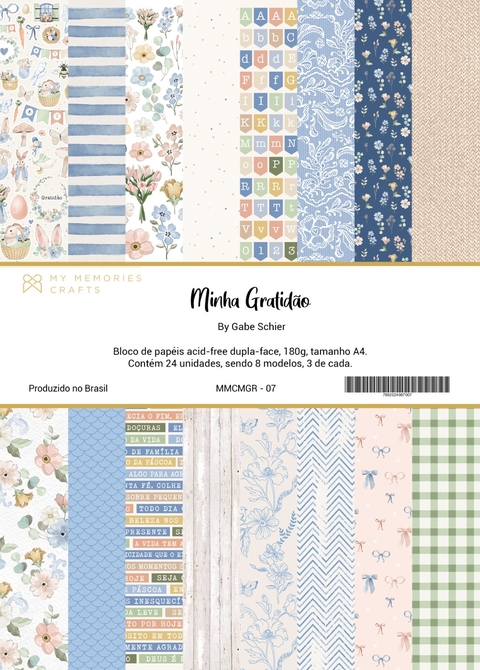 Coleção Minha Gratidão - Bloco A4 - My Memories Crafts- MMCMGR-07