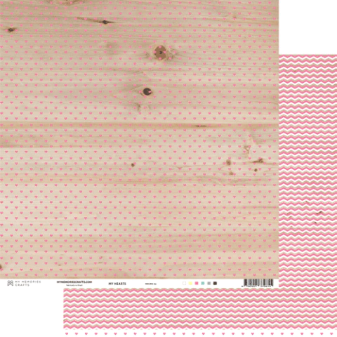 Folha para Scrapbook - My Memories - Coleção My Hearts - MMCMH-03