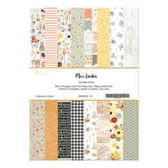 Coleção Meu Jardim - Bloco A4 - My Memories Crafts - MMCMJM-08