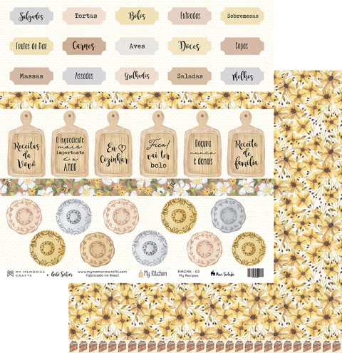 Folha para Scrapbook - My Memories Crafts - Coleção My Kitchen - MMCMK-03