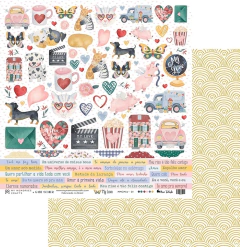 Folha para Scrapbook - My Memories Crafts - Coleção My Love - MMCMLV-01