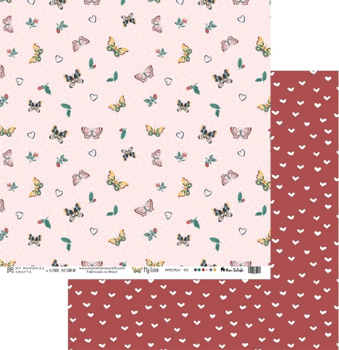 Folha para Scrapbook - My Memories Crafts - Coleção My Love - MMCMLV-05
