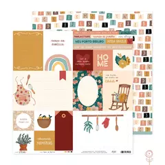 Papel para Scrapbook Tempo em Família - Coleção Em Família - JuJu Scrapbook