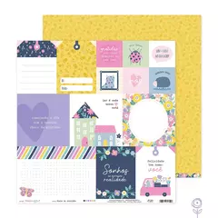 Papel para Scrapbook Cheio de Gratidão - Coleção Doce Alegria I Juju Scrapbook - comprar online