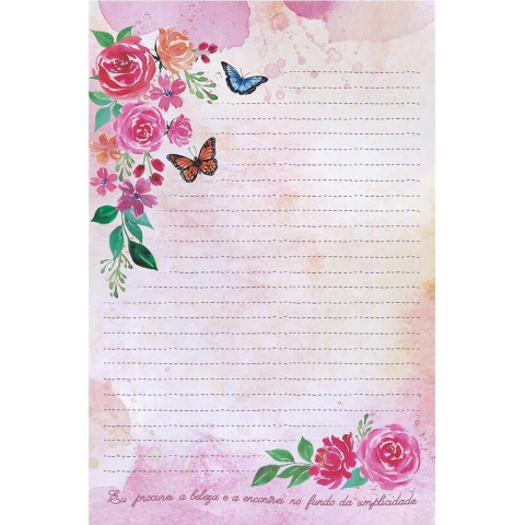 Papel de Carta - Coleção Minha Primavera Encantada - Litoarte - PEC-031