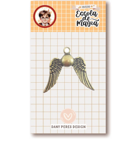 Aplique de Metal - Pomo de Ouro - Coleção Escola de Magia - Dany Peres - DP-EM-18A