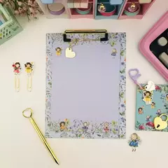 Prancheta Estampada A5 + 30 Folhas Decoradas - Floresta Encantada