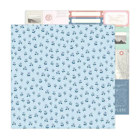 Folha para Scrapbook - Coleção Round Trip - Caravan - Maggie Holmes - 34013650