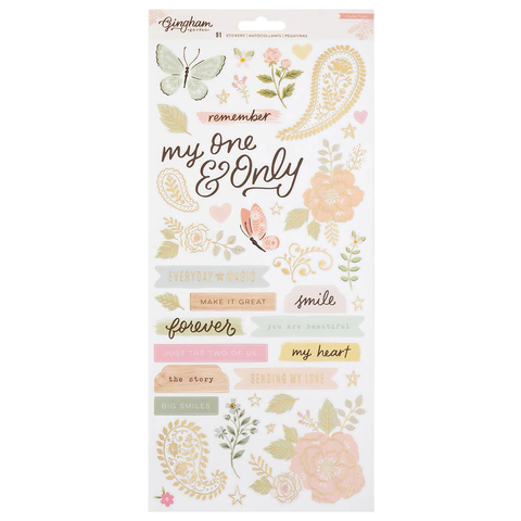 Adesivos Sticker - Gingham Garden - Gold Foil - 34014013