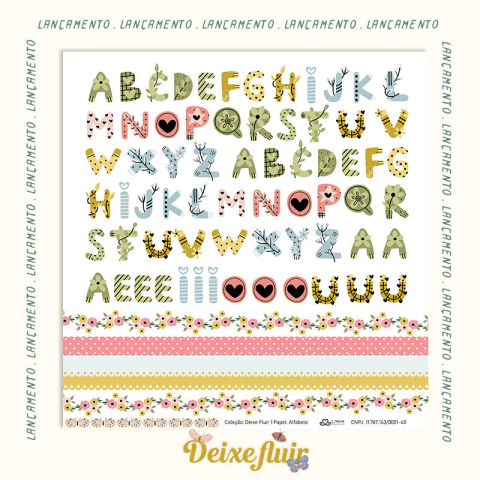 Coleção Deixe Fluir - Papel: Alfabeto - Atelie Craft