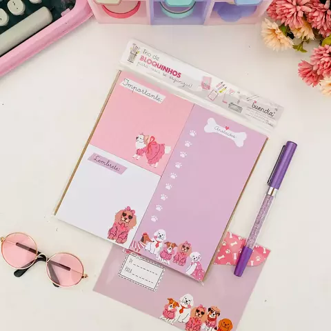 Trio de Bloquinhos com 40 folhas - Desfile Pets - Buendia