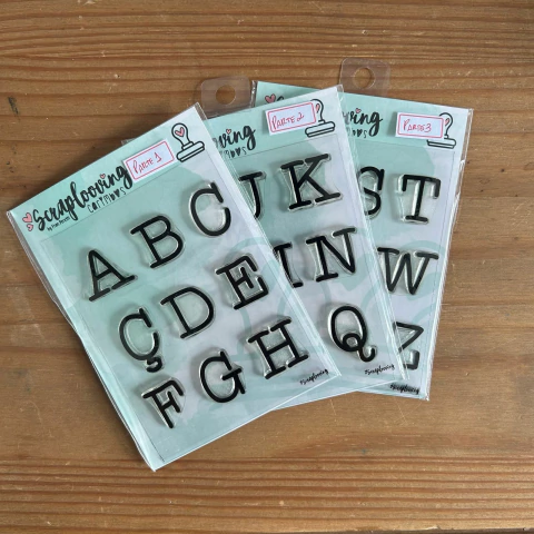 Carimbo Alfabeto Grande Máquina de escrever Maiúscula - Scraplooving - C238 - comprar online