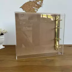 Álbum acrílico pra scrapbook - Dourado - 20x20 - comprar online