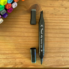 Kit com 24 canetas para colorir - Ponta dupla - Touch art - Criar - Papelaria e Scrapbook