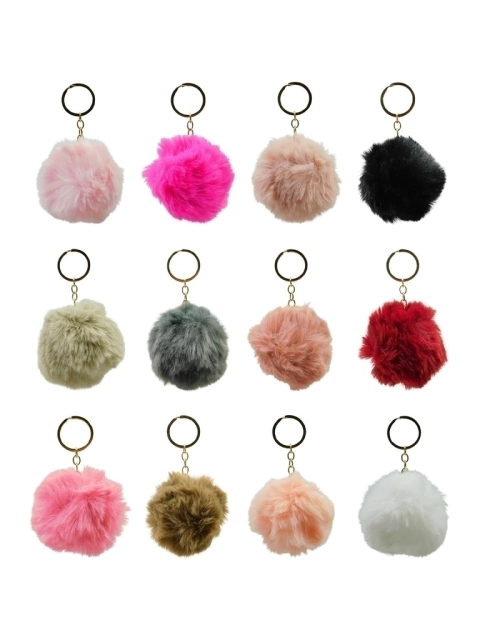 Llaveros Pompón con Argolla Dorado