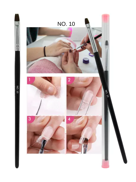 Pincel Plano para Manicura Uñas en Gel N° 10 