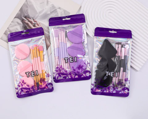 Set de brochas dúo + esponjas para polvos TEI