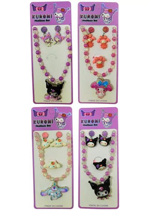 SET ARITO + ANILLO + COLLAR PERSONAJE ANIMADO