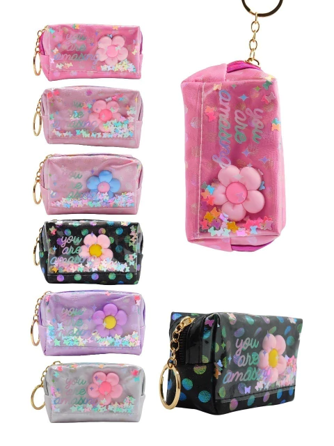 Monedero Llavero Flor Colores varios