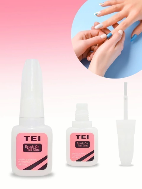 PEGAMENTO PARA UÑAS CON APLICADOR BRUSH-ON NAIL GLUE TEI