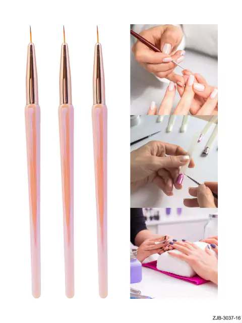 Set x3 Pinceles Liner Decoración Rosa