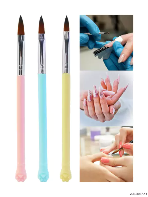 Set x3 Pinceles Patitas Para uñas acrilicas