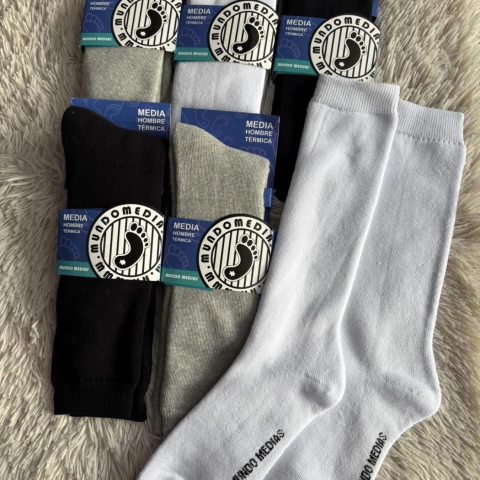 MEDIAS MUNDO TERMICAS LISAS HOMBRE PACK X6 - comprar online