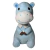 boneco Pelúcia Hipopótamo Azul Br machines 25cm