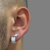 PAR DE ARGOLA CRAVEJADA MODELO NEYMAR JR. + BRINCO DE RAIO - BANHADO A PRATA 925