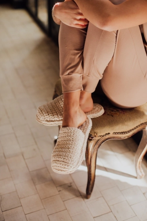 Slippers Tejidas [Hueso]