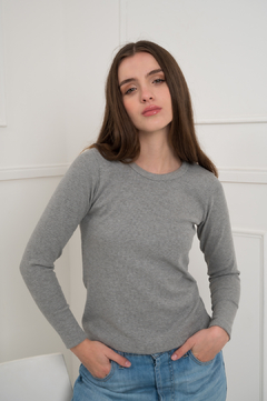 Remera basic manga larga [Gris]