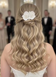 Grampos Orquídeas Pérolas Naturais Par