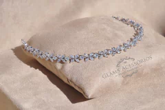 Tiara flores de Zirconia para noiva