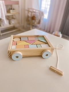 Carrito de arrastre con bloques