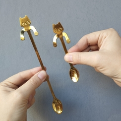 CUCHARITA GATITO - larga dorada - comprar online