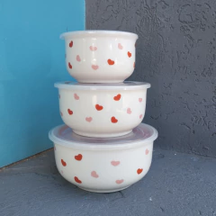 BOWL CON TAPA - Corazones (grande) - Mundo Chulo